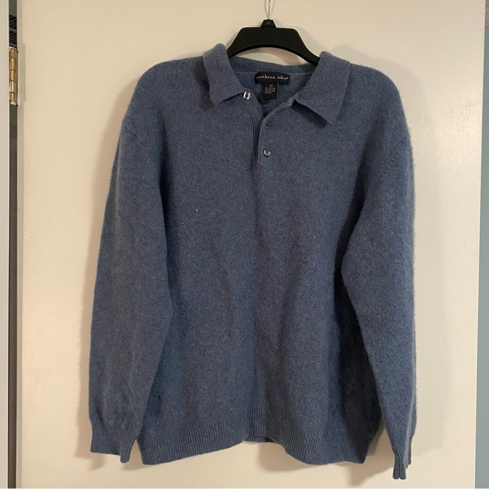 Northern Isles Men's 100% Cashmere Long Sleeve Sweater L Academia Business Work